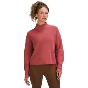 Lululemon Merino Wool-Blend Ribbed Turtleneck Sweater Brier Rose / Maroon Size 4